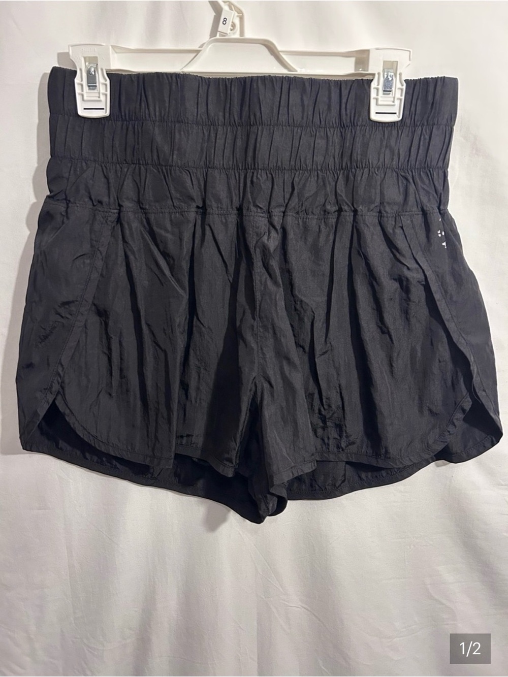 FP Movement Women's The Way Home Black High-Waist Elastic Run Shorts